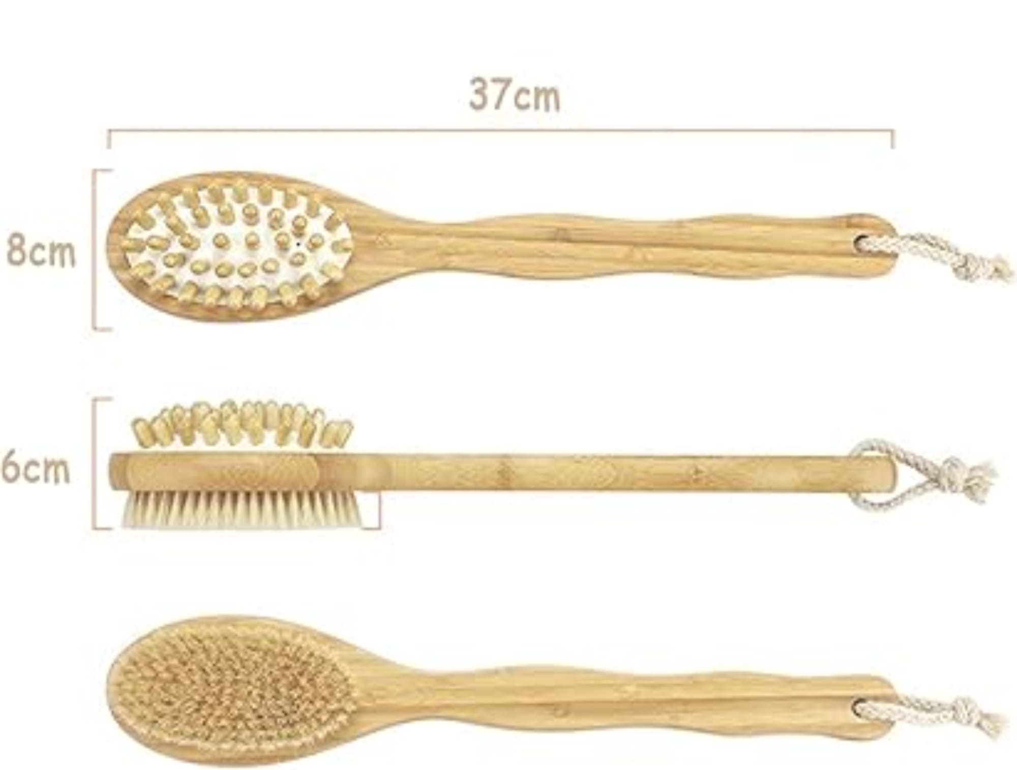 go nature y dual sided shower brush massager, long handle for spa at home go nature y dual sided shower brush massager, long handle for spa at home