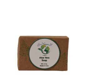 go nature y aloe vera soap, moisturizing calming and soothing