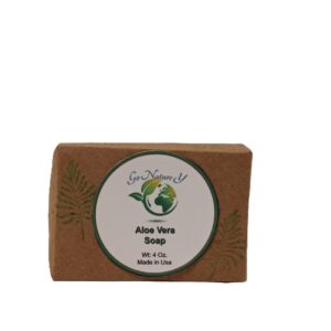 go nature y aloe vera soap, moisturizing calming and soothing